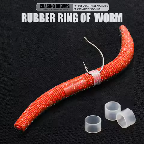 9KM 200~210Pcs Wacky Worm O'Rings for Wacky Rigging Senkos Soft Plastic Worms Stickbaits, Silicone B