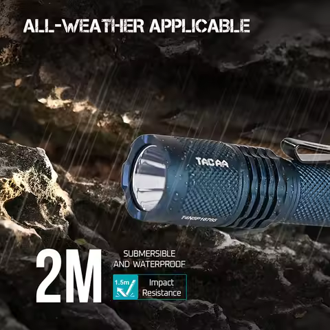 ACEBEAM Wide Voltage(1.2V-4.2V) Tactical Flashlight TAC AA2.0 Rechargeable LED Torch With Self Defen
