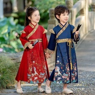 儿童女童汉服中国传统新古装男童古风唐装夏国学中式演出服Chinese Traditional Hanfu Child Clothing Kids Boy Performance Costume Gir