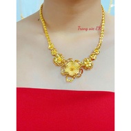 24k standard color apricot flower wedding necklace