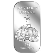 999 Pure Silver | 2g Mandarin Orange Silver Bar