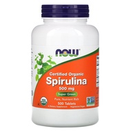 Now Foods, Organic Spirulina, 500 mg,500 Tablets 蓝藻