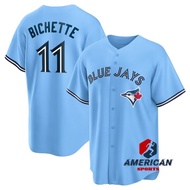 Men's MLB Toronto Blue Jays  11 Bo Bichette Light Blue Baseball Jersey