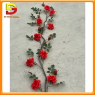 Hoa Lụa Dây Hoa Hồng Leo Thân Gỗ Dài 1m7 Trang Trí Nhà Cửa Quán Cafe Tiệm Spa DG-411