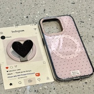 Little Red Book Black Polka Dot Cat Stand Suitable for ihone17pro Apple 1514 Phone Case 16