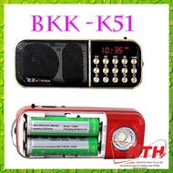 Loa usb thẻ nhớ nghe pháp nghe đài FM BKK K51 có đèn pin