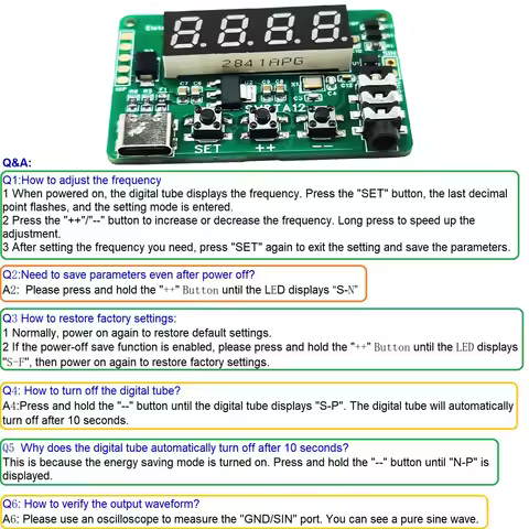 Schumann Waves Resonance Generator 7.83Hz Ultralow Frequency Pulse Audio Resonator 0.01Hz to 9999Hz 