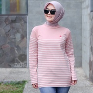 Kaos Salur Lengan Panjang Atasan Wanita Dewasa Terbaru Bahan Cotton Adem