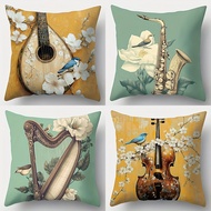 1pc/4pcs spring and summer printed pillowcase, Sofa cushions 45*45cm (excluding Pillow)