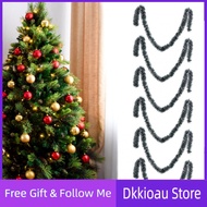 dkkioau 6 Pcs Vivid Lifelike Dark Green White Artificial Christmas Garland - Ideal Party Deco Greens