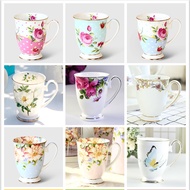 Bone China Coffee Mugs Cafe Floral Painting Breakfast Milk Flower Tea Water Cup Ceramic Vintage Goblet Cups and Mugs Present