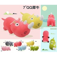 7 Inch QQ Rhino Plush Doll Spandex Cloth African Gift Exchange Birthday