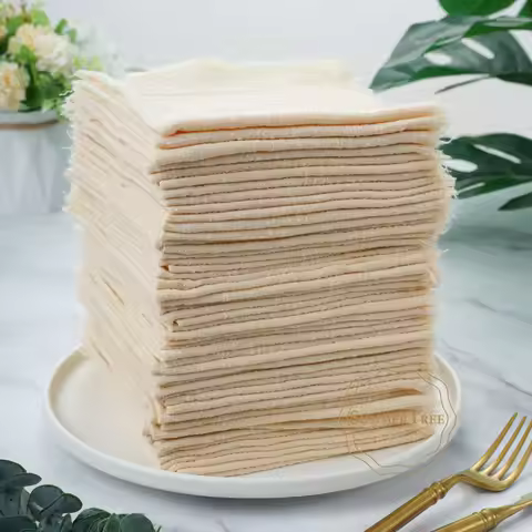 Wedding Napkins Table 50pcs 32x32cm Cotton Gauze Napkins Textured Vintage Table Linens Wedding Chris