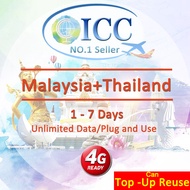 ICC_Malaysia & Thailand 1-7 Days Unlimited Data SIM (Can top up and reuse)