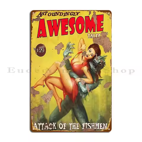Power Dead End Post Apocalypse Doomsday Cunning Fallout Comic Fish Man Metal Plaque Poster Create Ir
