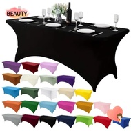 BEAUTY Rectangular Table Cloth, 4/6FT Universal High Stretch Tablecloth, Black Elastic Washable Bed 
