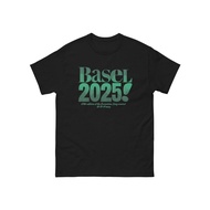 Eurovision Song Contest 2025 Basel T-Shirt - Black with Bold BASel 2025 Graphic, Swiss National Day