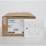 Hager Switch 4 Gang 2 Way Xp8420 / Switch 4 Gang Hager Xp8420