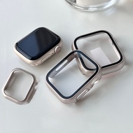 Starlight Color Series Case For Apple watch Case 49mm 45mm 44mm 41mm 40mm PC Glass Case For iwatch series Ultra 9 8 7 6 SE 5 4 3 2 replace