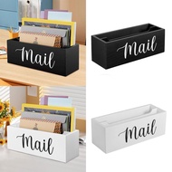 [lzdjlmy2ua] Countertop Mail Holder, Rustic Wood Mail Organizer, Mail Tray, Envelope Holder,