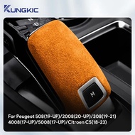 Top Suede Car Gear Knob Cover Trim For Peugeot 4008 5008 508L 2008 3008 GT Citroen C5 C6 DS 9 7 Cros