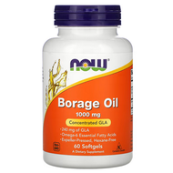 🔥น้ำมันโบราจ🔥NOW Foods Borage Oil Concentration GLA 1000 mg 120 Softgels (exp.03/26)