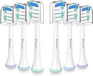 Replacement Heads for Philips Sonicare - Replacement Brush Head Compatible with Sonicare Electric Toothbrush – Not Too Hard or Soft - Awesome Design from Senyum - 6 Packs