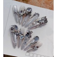 Nailbox design, bridal nail, mirror white -09