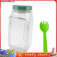 Salad Jar Reusable with Side Open Lid-Leak  Jar,  Storage Container& Salad Leakproof Dressing Contai