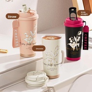 530ml Lily Of The Valley Ceramic Liner Insulated Coffee Cup Double Cup Insulated Fashionable Y6q4