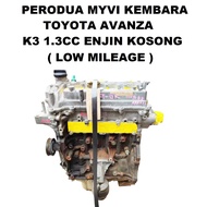 Perodua Myvi K3 1.3cc LOW MILEAGE Enjin Kosong / Empty Engine For : Toyota Passo , Avanza , BB / Perodua Kembara
