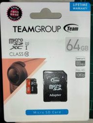 ! 全新未拆 Team 十銓 microSDXC 64G 64GB U1 C10 記憶卡 產地:台灣