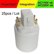 25pcs/lot GX24 to E27 Adapter GX24Q to E27 E26 Lamp LightLamp Adapter G24 To E27 Soket Dasar Mentol 