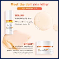 _ 【New Upgrade】Ellen Ella Vitamin C Whitening Cream50g +Serum 30ml Set