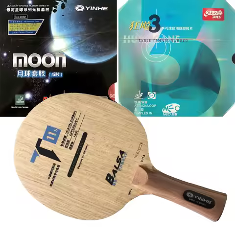 Pro Table Tennis/ Combo Racket: Galaxy YINHE T-11+T-11S with Moon (Factory Tuned)/ DHS NEO Hurricane