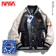 NASA Joint Retro ชุดเบสบอลผู้ชายขนาดใหญ่เสื้อแจ็คเก็ตคู่เสื้อนักเรียนชุดเบสบอลแจ็คเก็ต HTLB-283 Black L