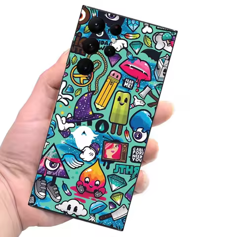3D Colorful Cute Pattern Matte Skin Film Phone Back Wrap Sticker For SAMSUNG Galaxy S21 FE A52 A52S 