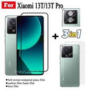 3 In 1 Xiaomi 13T Tempered Glass Full Cover Screen Protector For Xiaomi 13T Pro 12T 11T PRO Redmi Note 13 12 12S Pro Plus Glass Film And Camera Lens Film Protector