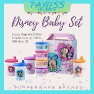 Tupperware Disney Baby Set Sippy Cup 200ml Snack Cup 110ml  Hadiah Bitrhday Gift Set Baby Mickey Minnie Donald Daisy