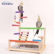 [vsrhkq] Parrot Playstand Activity Center Parrot Bird Playground,Wooden Perch Stand Wood Perch Gym P