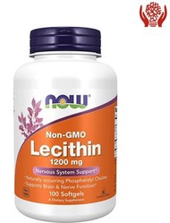 NOW Foods - 卵磷脂 1200 毫克，含天然磷脂酰膽鹼，100 粒軟膠囊 (新舊包裝隨機發貨)