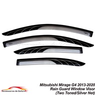 Mitsubishi Mirage G4 2013-2020 Rain Guard Window Visor (Two Toned / Silver Net)