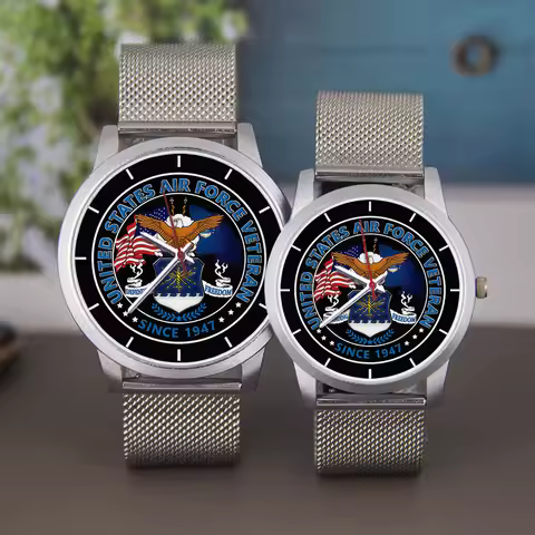 Unisex 45/38mm Diameter Watch Souvenir Anime USA Air Force Veteran Gift Watches Black Rosegold Logo 
