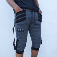 3/4 men's and women's short sports jogger pants with striped variations 3/4 pants men sports
