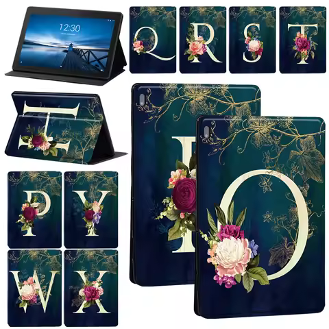 Tablet Case for Lenovo Tab E10 TB-X104F/Tab M10 X605F X505F/Tab M10 PLUS X606F X606X 26 Flower Lette