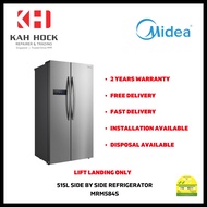 MIDEA MRM584S 515L SIDE BY SIDE 2 DOOR REFRIGERATOR - TWO YEARS MANUFACTURER WARRANTY + FREE DELIVERY