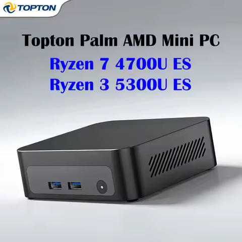 Palm Gaming Mini PC AMD Ryzen 7 4700U ES Ryzen 3 5300U ES 2DDR4 2M.2 NVMe Portable Office Desktop Co