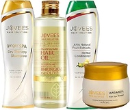 Jovees Herbal Ginger Dry Therapy Shampoo 250 ML, Bhringraj &amp; Olive Restructuring Hair Oil 200 ML, Fruit Extracts Herbal Conditioner 250 ML, Argan Oil Hair Spa Masque 200 g Combo For Dry Hair Repair.