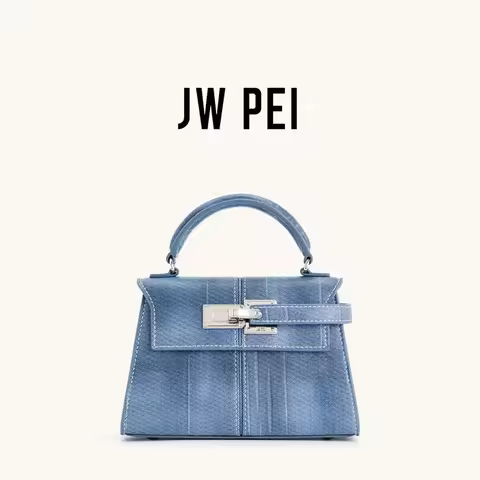 JW PEI Women's Handbag Elise Designer Fashion 2025 New Denim Blue Tote Bag Small Square Crossbody Ba