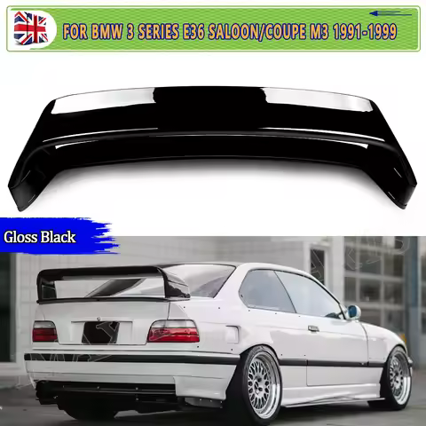 GLOSS BLACK REAR BOOT SPOILER WING FOR BMW 3 SERIES E36 320i 328i SALOON COUPE M3 GT STYLE 1990-1999